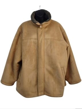 Rainforest Men's Brown Faux Suede Sherpa Lined coat Jacket Size XXL